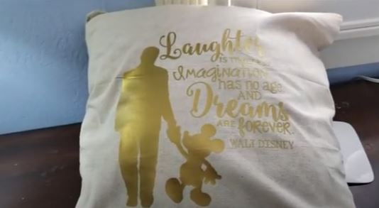 HTV Finished Design on Pillow