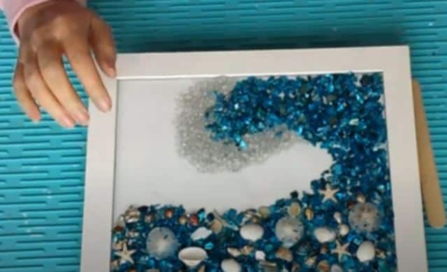 Blue Resin art, finished product