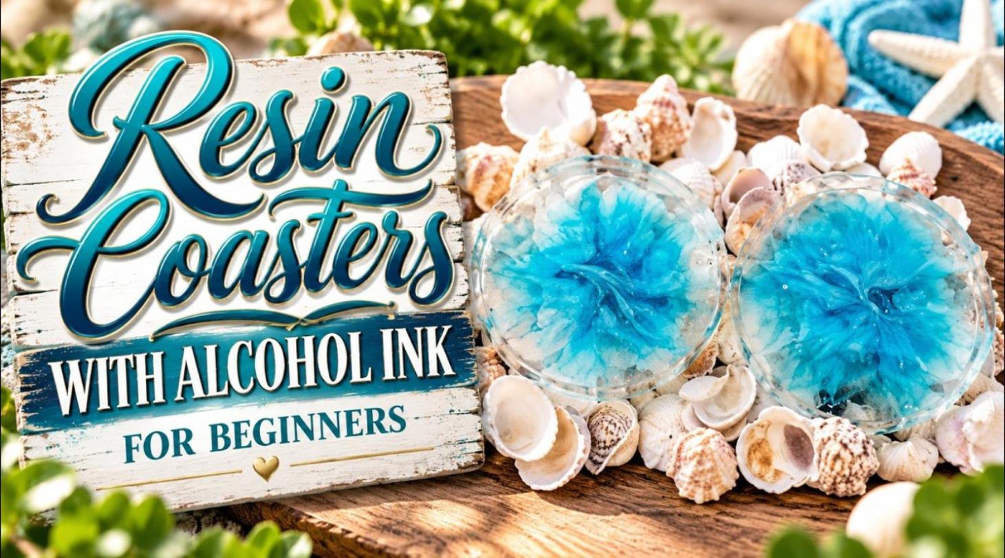 Resin coasters with alcohol ink for beginners
