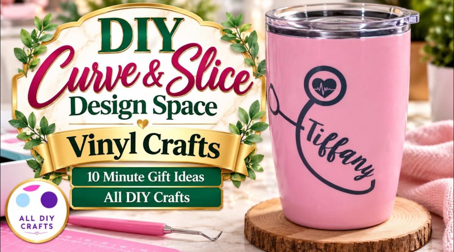 Cricut Design Space slice and curve tools tutorial for beginners