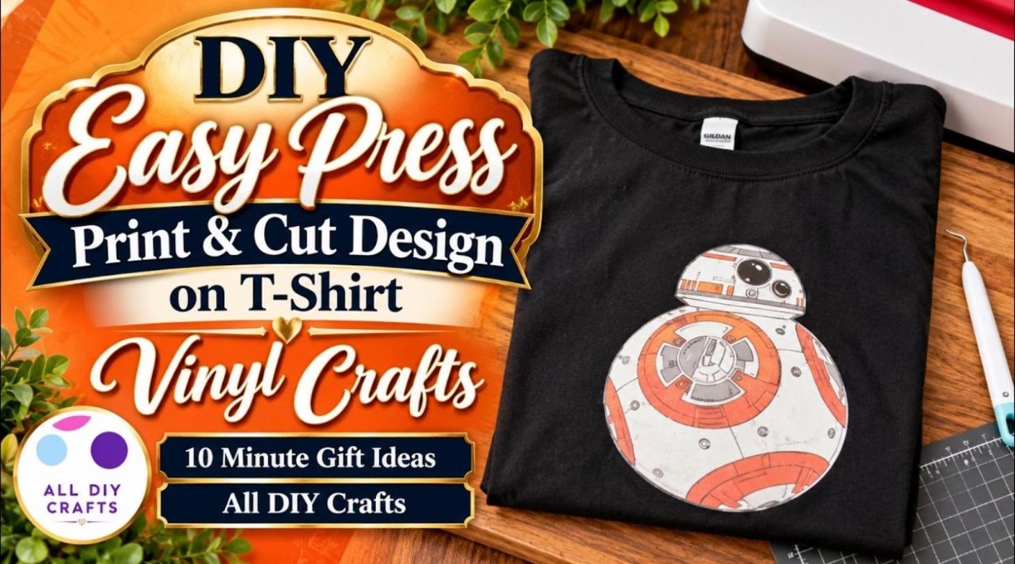 Cricut print then cut heat transfer vinyl shirt with EasyPress