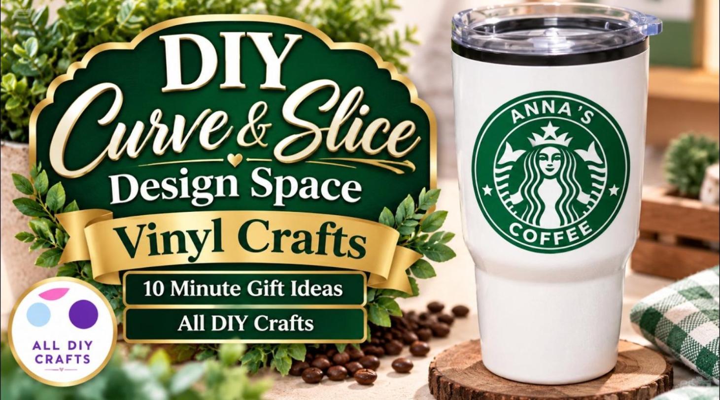 Cricut Slice and Curve tools used to modify an existing design