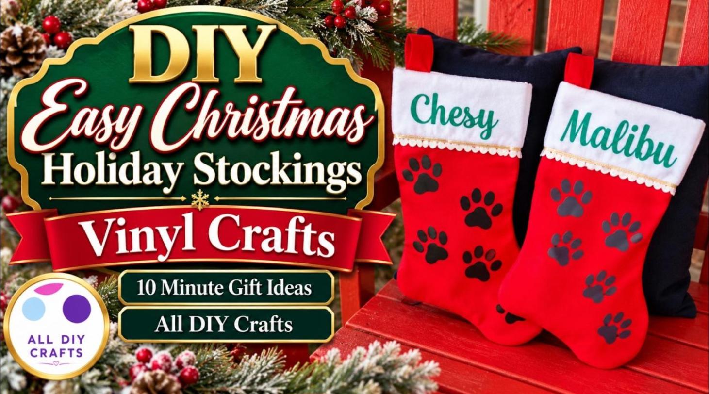 DIY personalized Christmas pet stocking with heat transfer vinyl