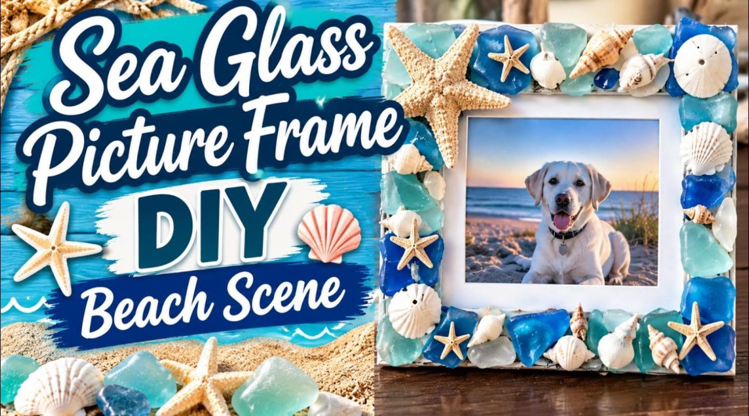 DIY sea glass picture frame beach decor craft