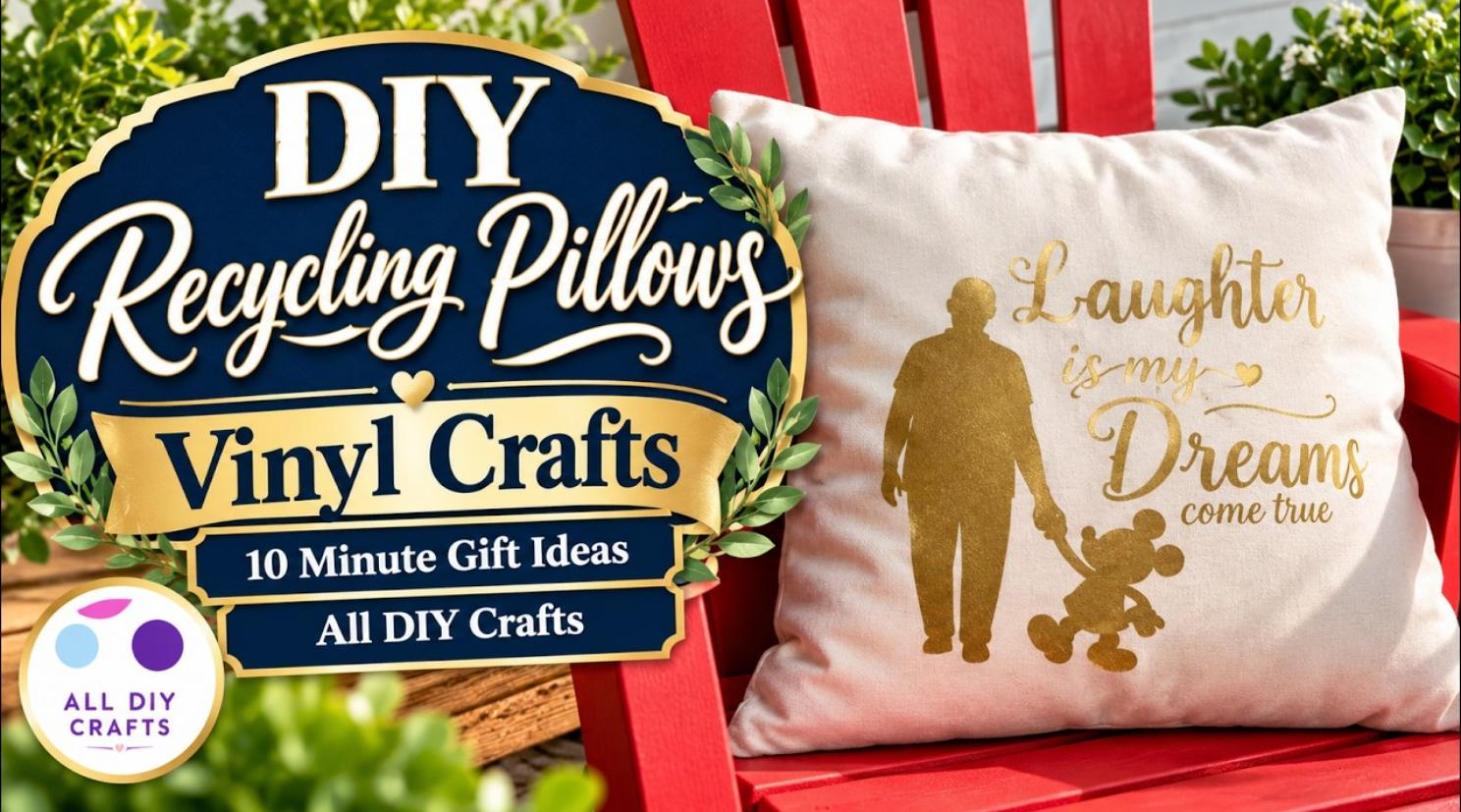 Upcycled throw pillows with heat transfer vinyl and Cricut