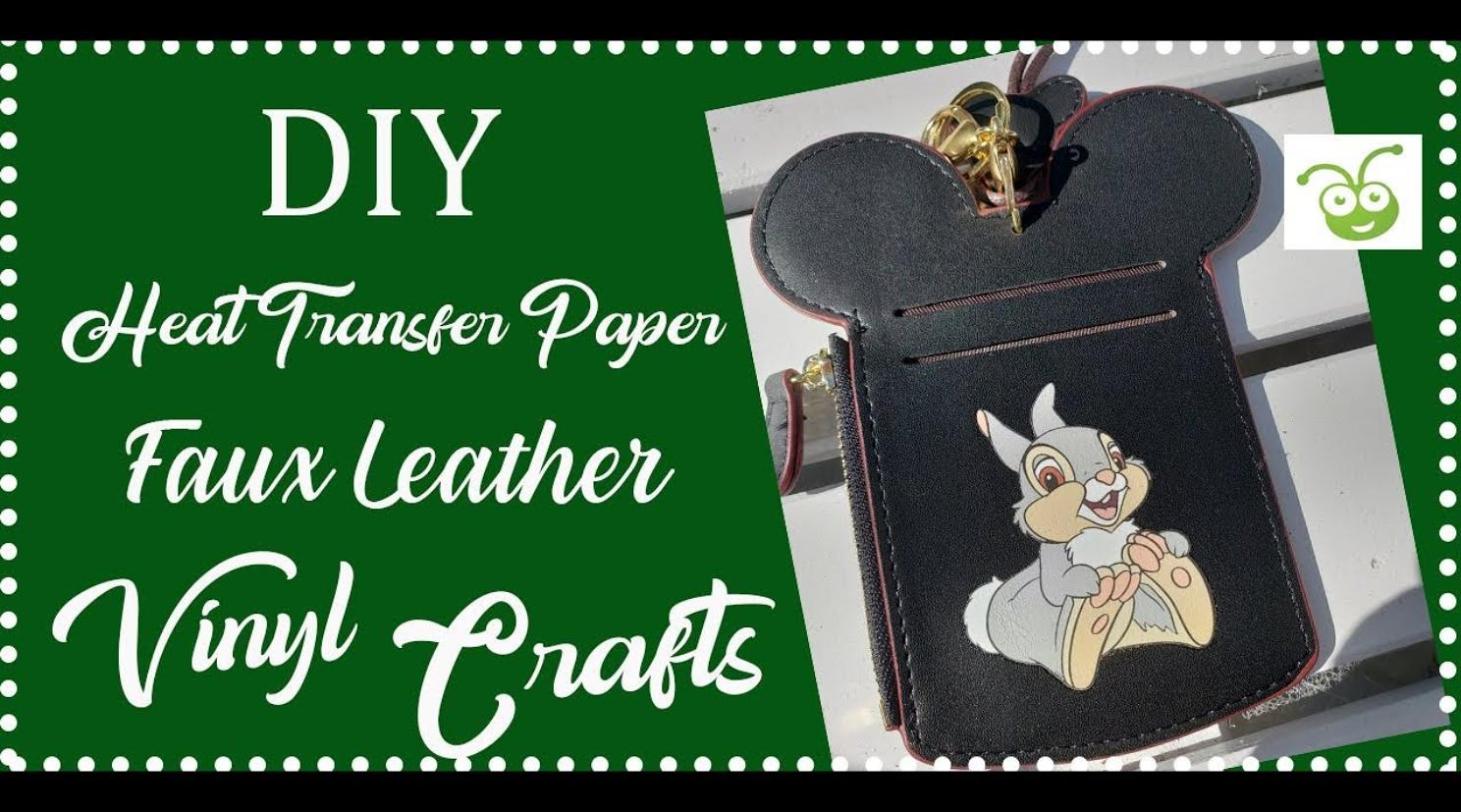 Printable heat transfer vinyl on a faux leather lanyard wallet