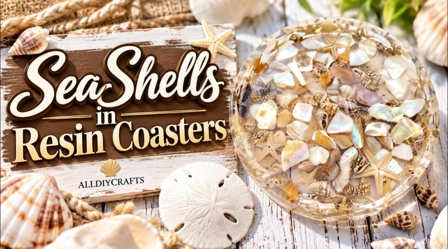 Resin seashell coasters for beginners, easy beach resin art